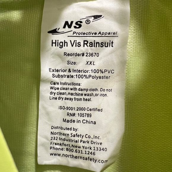 |•HIGH-VISIBILITY SAFETY RAIN SUIT• Fluorescent Fluorescent Size XXL (Ha… - Picture 13 of 16